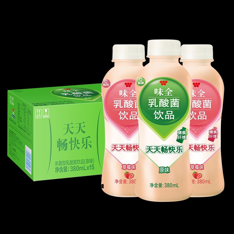 康师傅味全乳酸菌饮品原味380ml*15瓶整箱批草莓味早餐网红饮品 原味