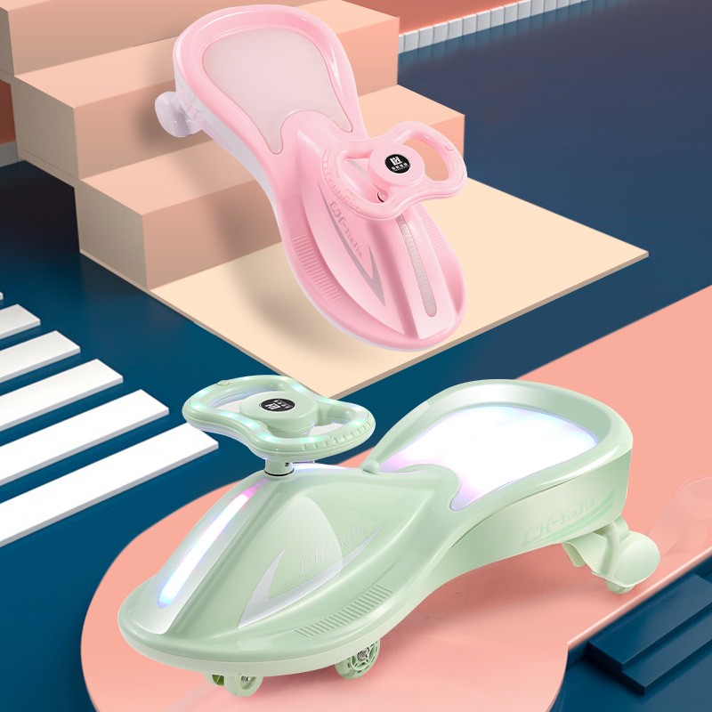 玩具扭扭车1-3岁防侧翻溜溜车闪光万向静音轮小孩妞妞摇摆车生日礼物