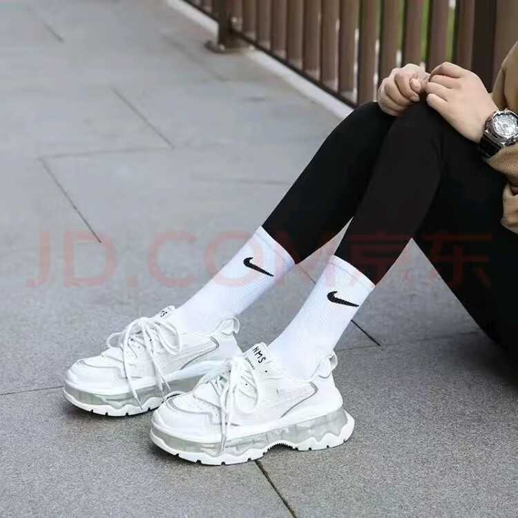 秋冬季袜子男女棉袜透气吸汗耐磨防臭舒适中筒运动跑步袜长筒袜 黑色 4双 均码 高筒36/44