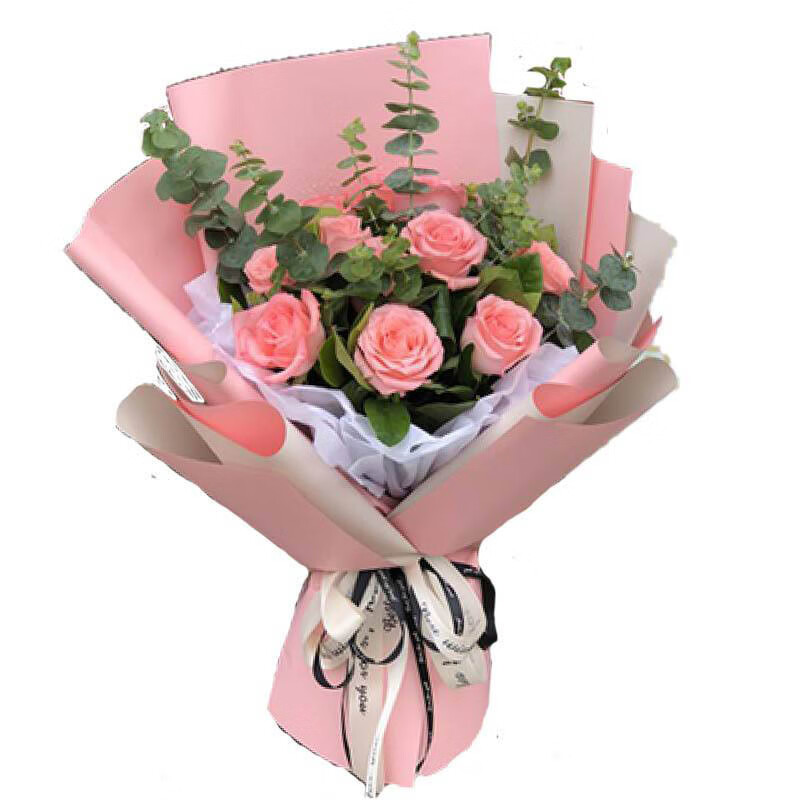 9朵粉玫瑰花束,93元包邮—— 慢慢买比价网