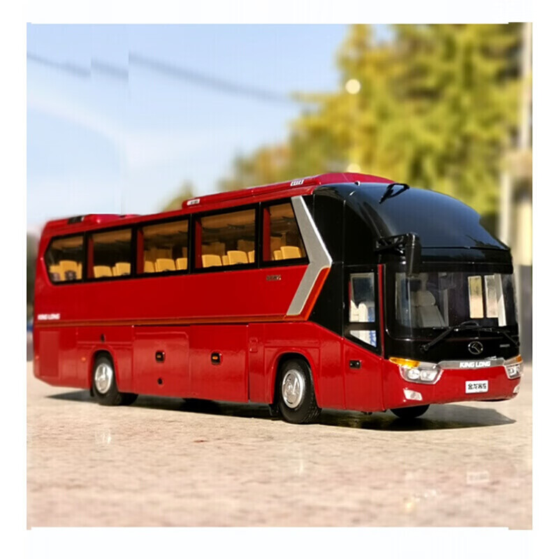 厦门旅游巴士模型1:38金龙 龙威xmq6129y5仿真合金客车大巴公交车