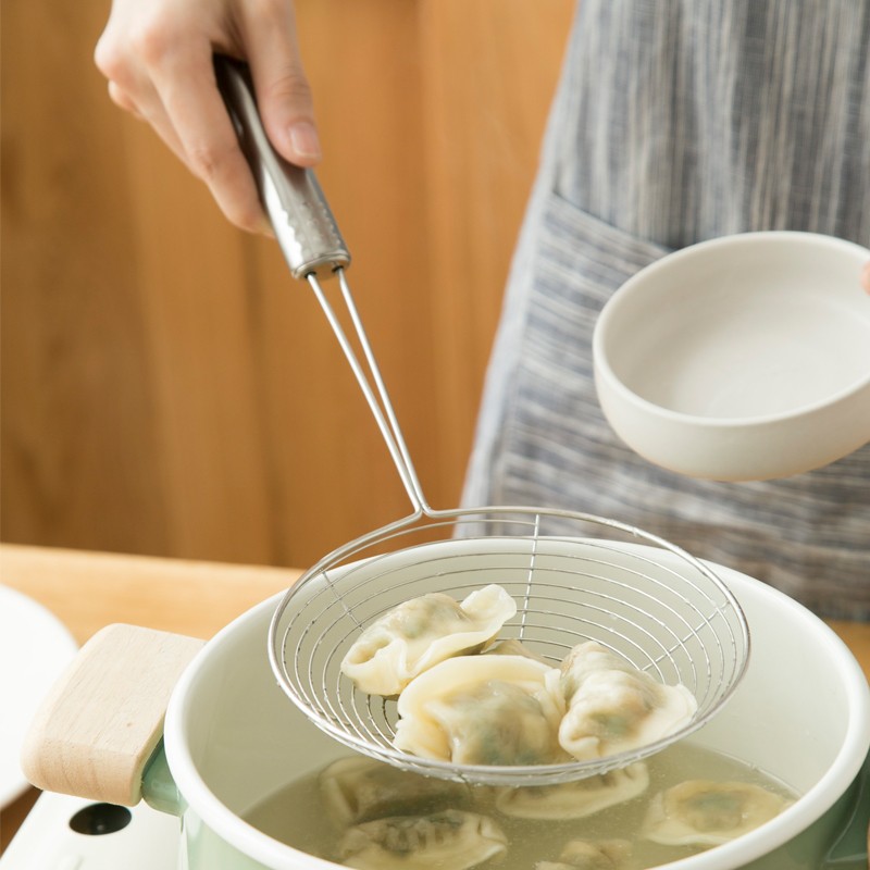 造物小生 不锈钢漏勺家用火锅捞勺线漏油炸捞面麻辣烫饺子滤网笊篱大号厨房 小号不锈钢漏勺【14.5CM】