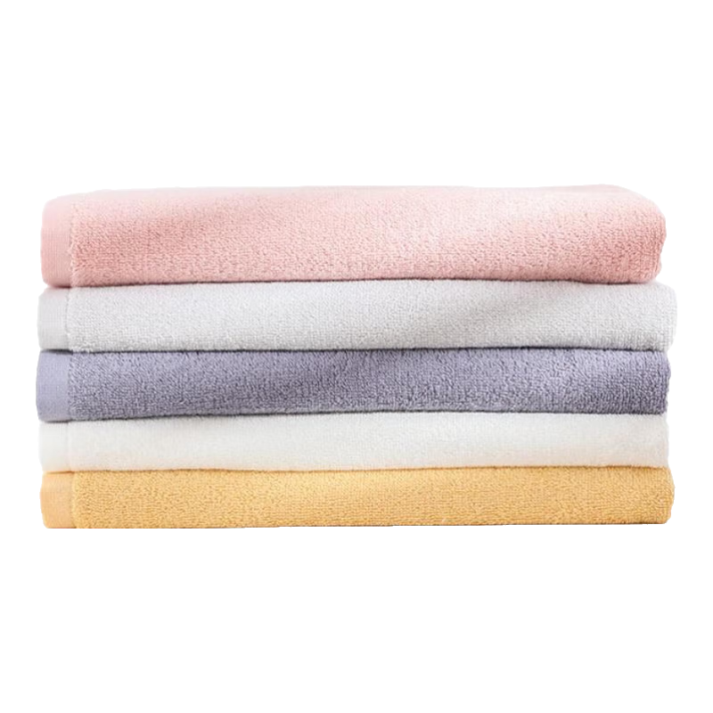 无印良品浴巾洗澡巾轻薄透气简约素色大毛巾成人情侣款裹巾非纯棉 云朵格绒抗菌浴巾【奶黄色】