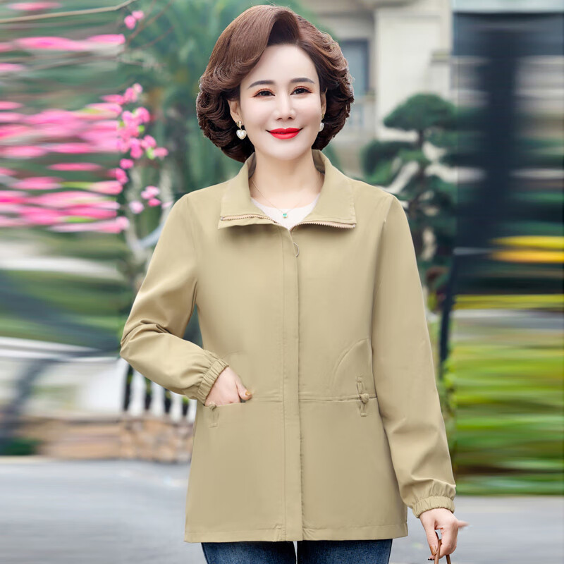 范世提春季矮个子妇女中年女外套40-50岁春装小个子妈妈新款中老年人
