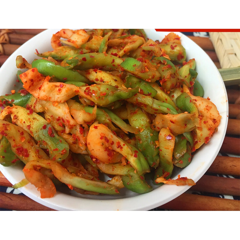 虎钢馋四川特产新鲜青菜头麻辣榨菜丝咸菜儿菜干菱角菜下饭菜500g 微