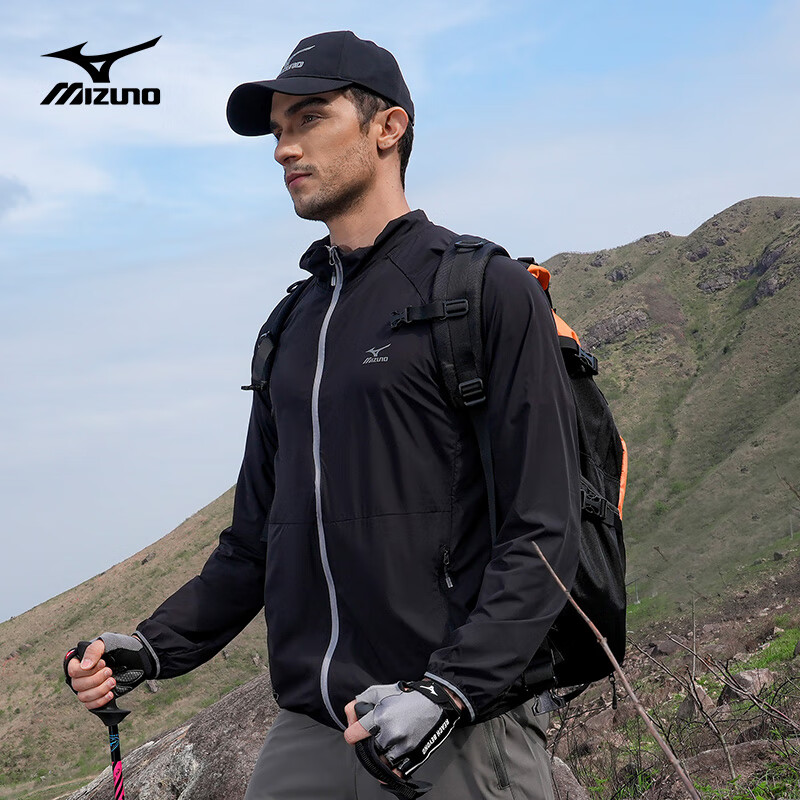美津濃（MIZUNO）防曬衣男士外套皮膚衣防曬服冰絲遮陽(yáng)戶(hù)外夾克