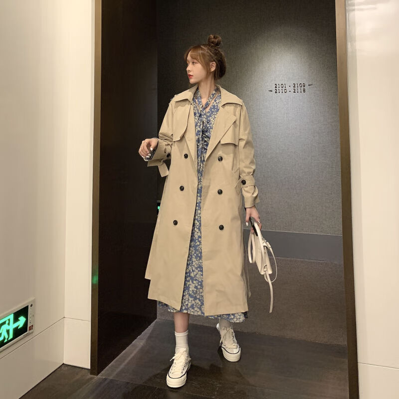 爱图荣春秋装2020新款韩版宽松中长款流行风衣女小个子显瘦气质上衣