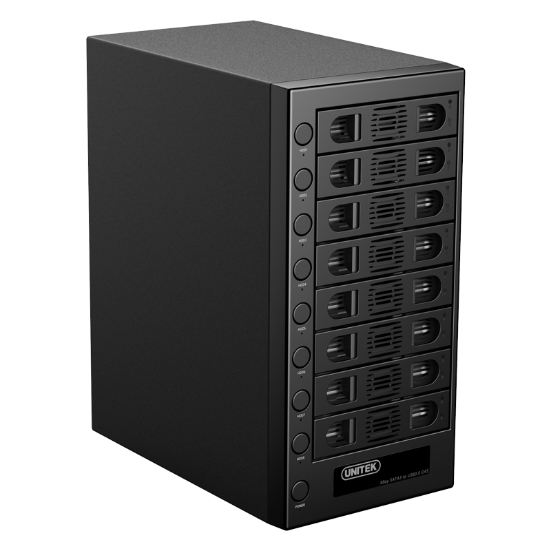 优越者(unitek)硬盘柜8盘位2.5/3.5英寸ssd固态/机械磁盘柜八盘企业级