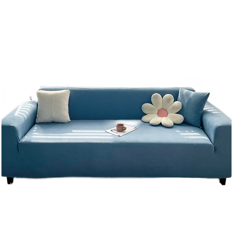 皮尔卡丹（pierrecardin）沙发套 弹力沙发罩全包四季通用沙发垫罩巾 蓝色三人位190*230cm