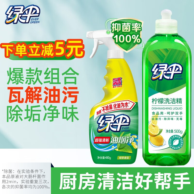 绿伞厨房重油污净油烟机清洗剂厨房油污清洁除菌免拆洗油烟净 油烟净480g+柠檬洗洁精500g属于什么档次？