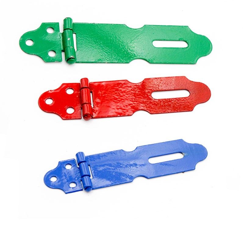 恩鸽 铁锁扣搭扣锁牌门鼻挂锁扣 铁锁扣 75mm  加厚绿色铁锁扣 20个