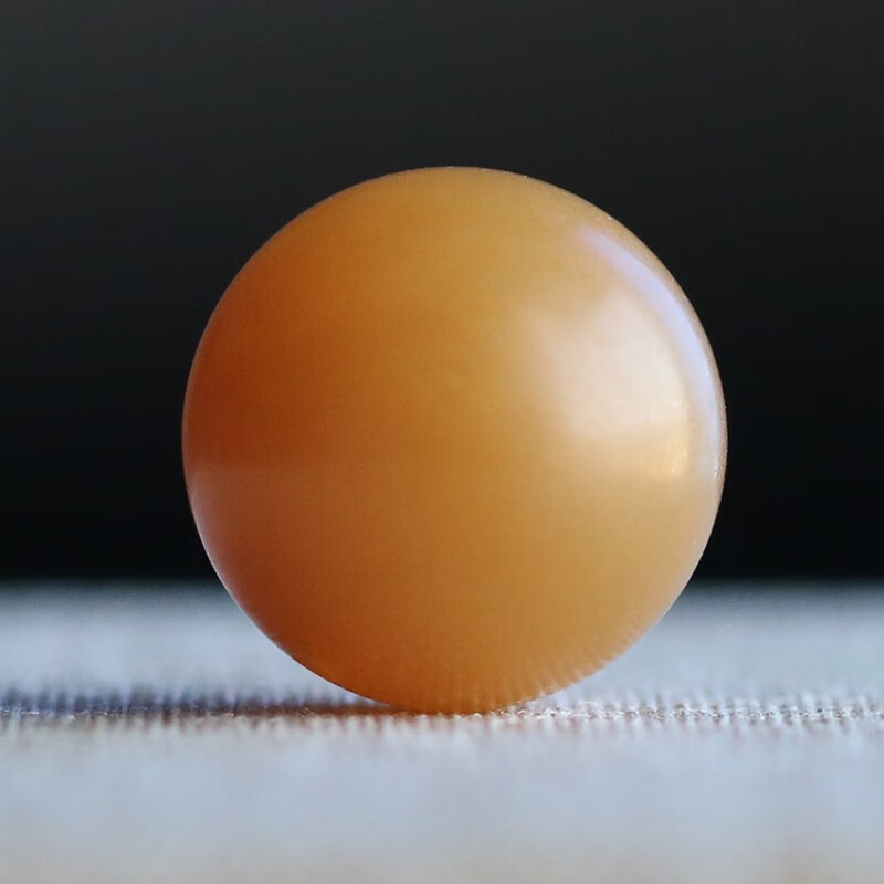 酷奇象(kuqixiang) 新疆和田玉 糖玉18毫米散珠子 且末糖料黄糖色单颗