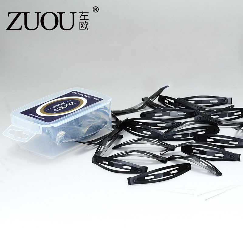 左欧发夹女一字夹黑色发卡u型夹盒装盘发工具发卡BB夹一次型皮筋发饰 基础BB夹大约24个左右