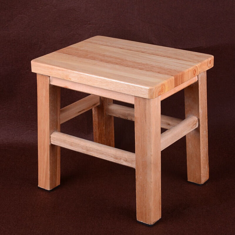 空梦橡木实木小凳子家用矮凳橡木小方凳木板凳椅子小木凳凉板椅 26长20宽25高(CM)