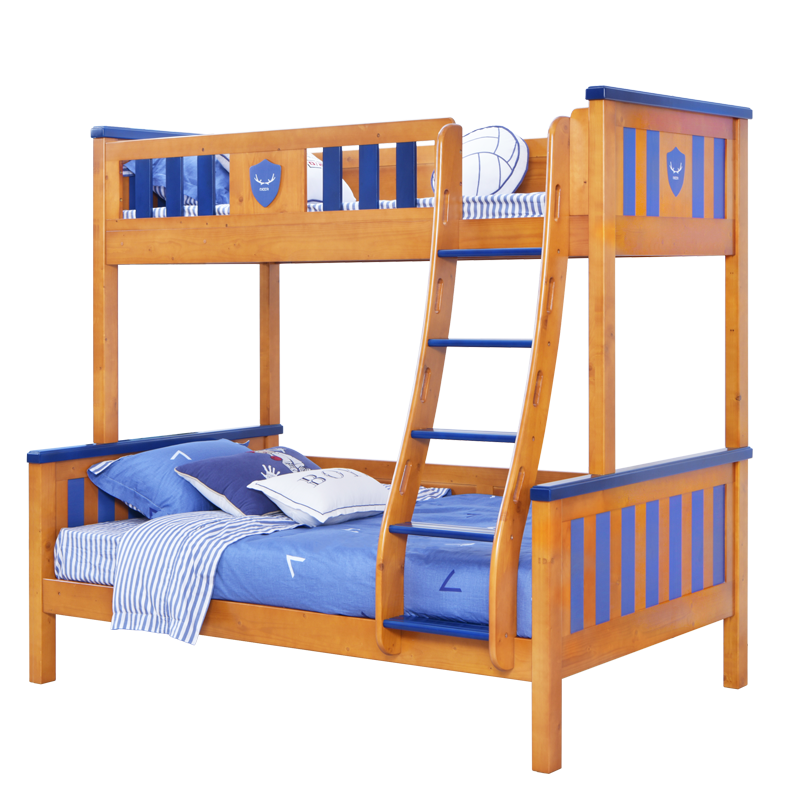 松堡王国上下床全实木床高低床双层床上下铺女孩男孩儿童床TC906 高低床(现货) 1200*1900