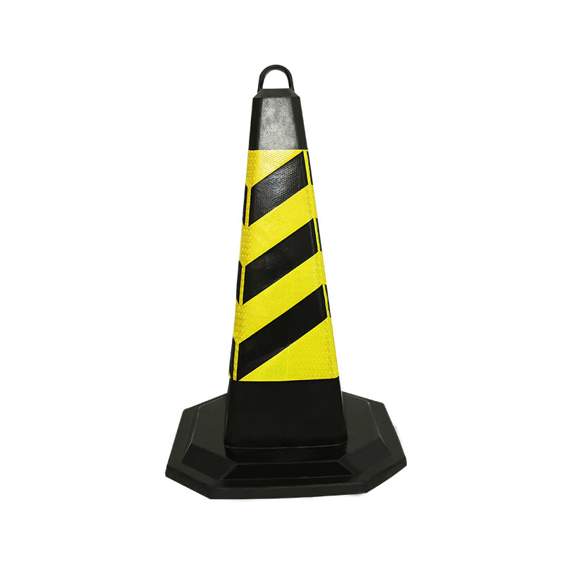 国泰兴达 路锥 pu橡塑反光路锥三角锥橡胶雪糕桶警示路障方锥【黑黄-8