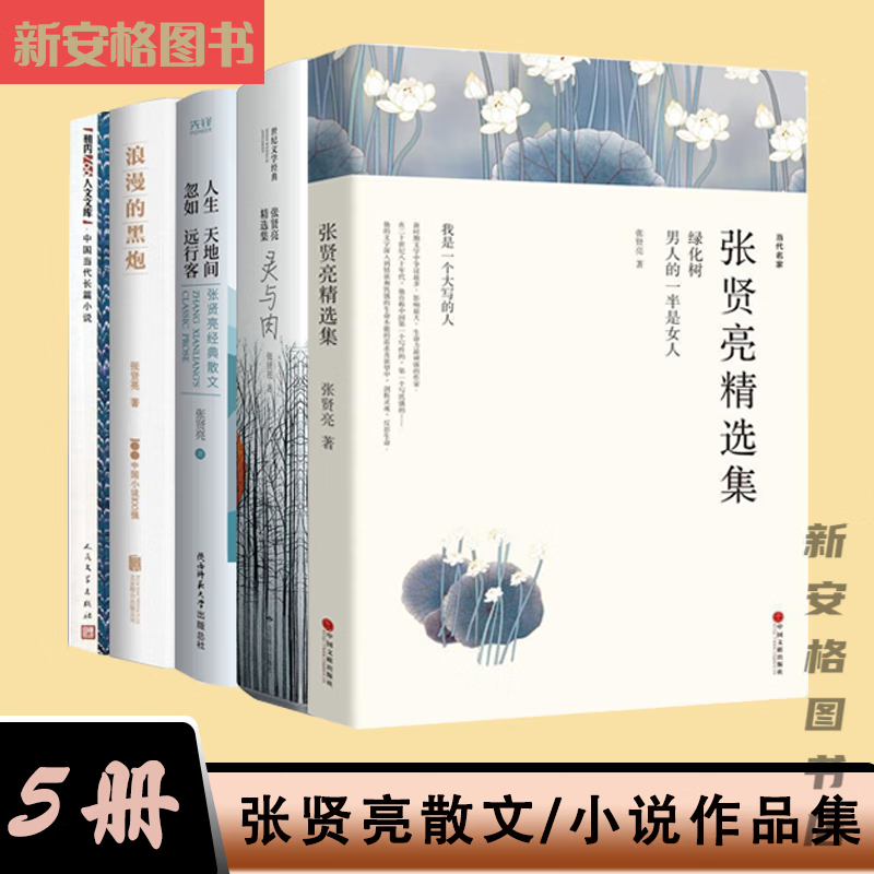 张贤亮作品集5册 绿化树+男人的一半是女人/灵与肉/人生天地间 忽 全5册