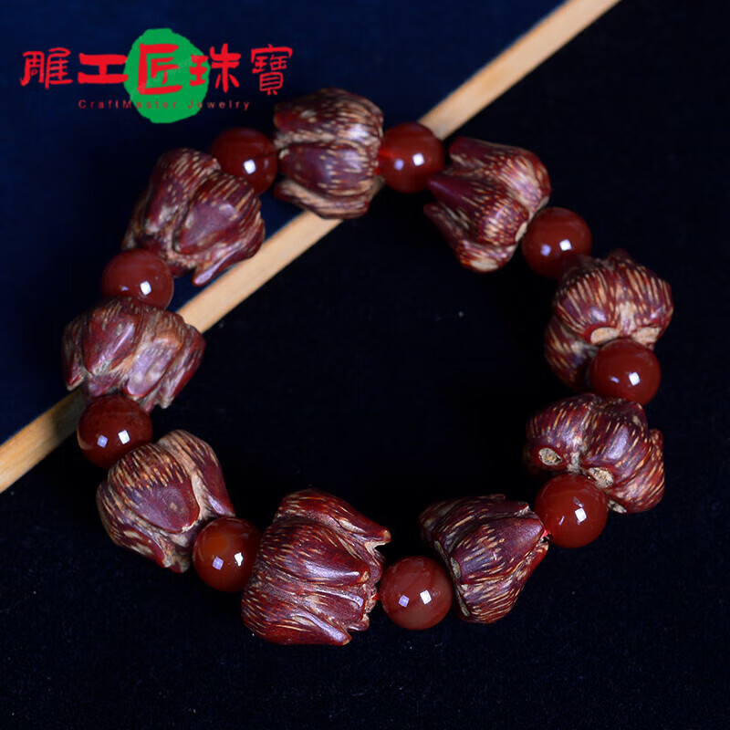 雕工匠滴血莲花菩提手串子文玩菠萝男女款原籽精品念珠手链佛珠 滴血