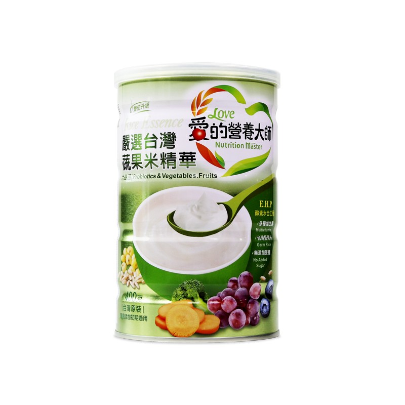爱的营养大师严选台湾蔬果米精华 辅食 进口米粉 宝宝米糊 六种益生菌400g/罐