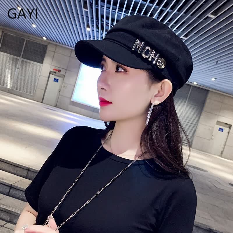 JIASHENGXI 帽子女春秋网红同款春夏平顶韩版潮百搭英伦复古平顶贝雷帽 黑色 可调节使用感如何?
