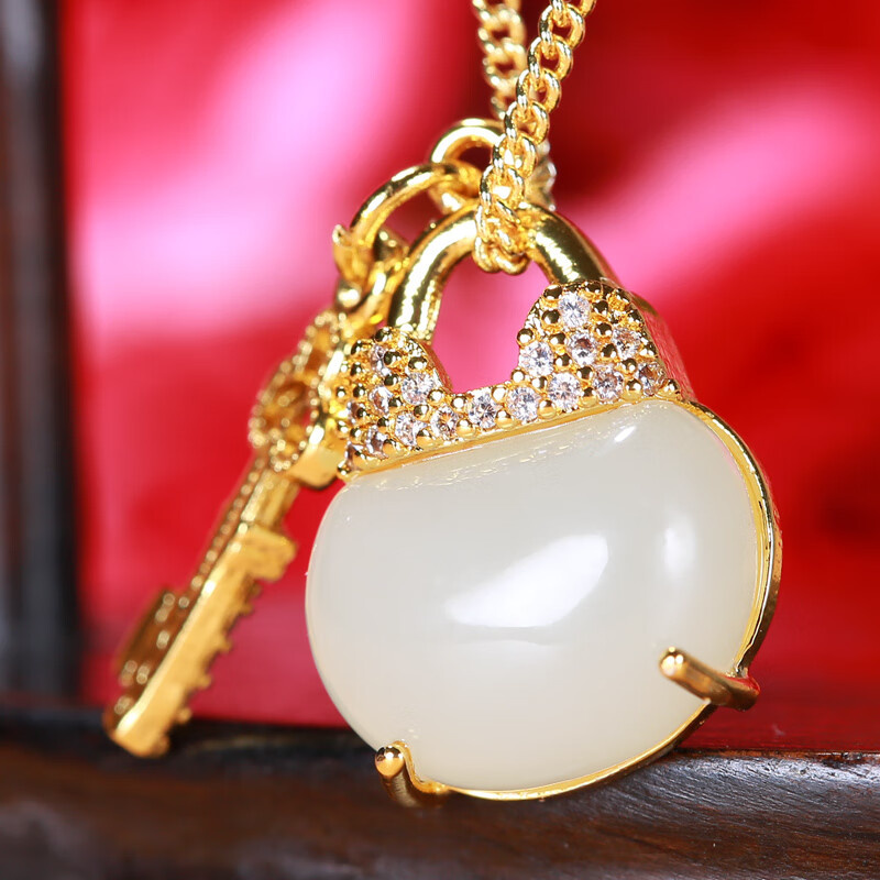 【珠宝严选】和田玉羊脂玉古法银钱包吊坠玉坠女士玉石礼物送女友附