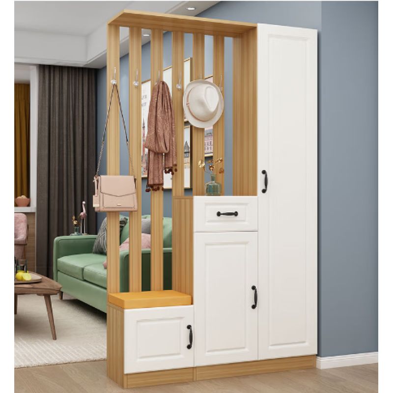 百圣牛衣柜鞋柜一体进门玄关柜鞋柜一体简约现代入户屏风客厅双面