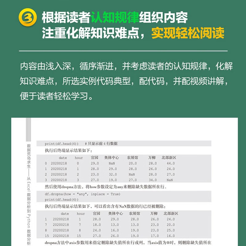 数据荒岛求生从excel数据分析到Python数据分析与可视化 数据分析从入门到进阶利用python进行数据处理与分析思维课程教材教程书籍大数据分析大话数据结构数据治理数据挖掘
