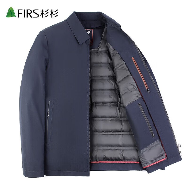 杉杉爸爸羽绒服男冬季加厚保暖鸭绒可脱卸羽绒内胆夹克中年外套男