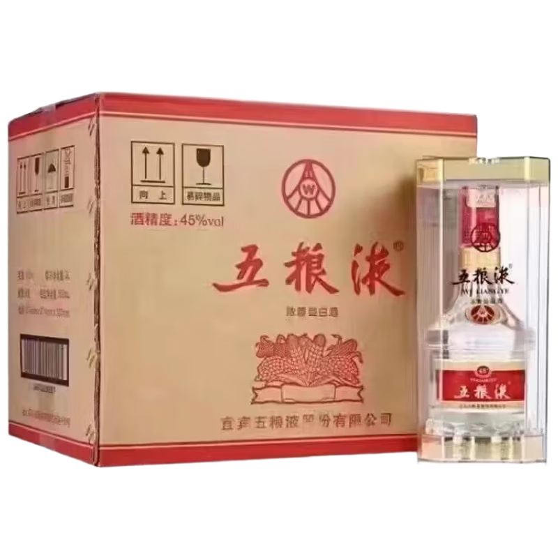 WULIANGYE 五粮液 浓香型白酒 45度 500ml*6瓶 整箱装