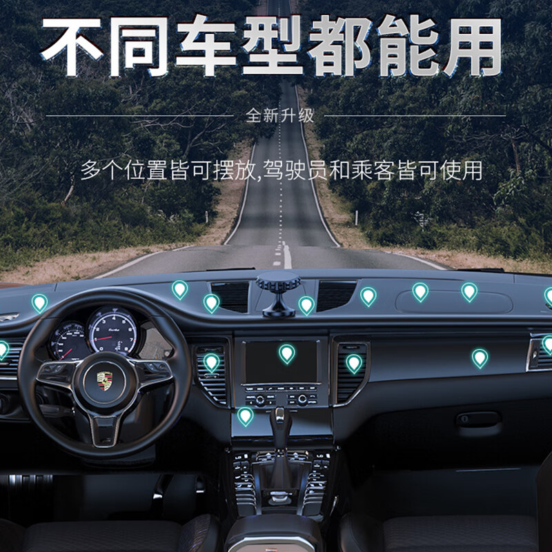 ROMK 磁吸车载手机支架 汽车导航支架车用手机架手机座金属车上用品手机价车内饰品 圆形升级【强磁】+配2片磁片