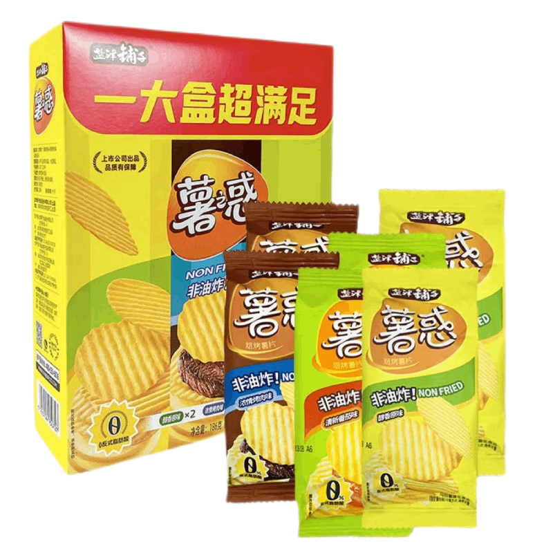 盐津铺子 薯之惑薯片186g 三合一土豆烘烤非油炸薯片办公室休闲零食