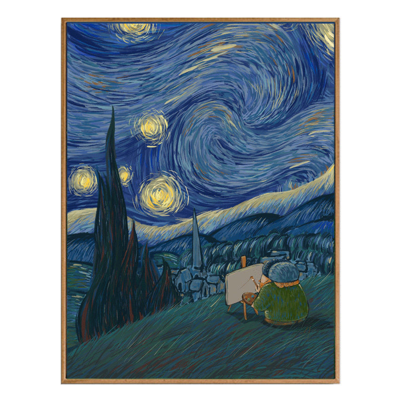 【精选好物】 大艺术家系列版画 世界名画 原创梵高星空客厅画装饰画
