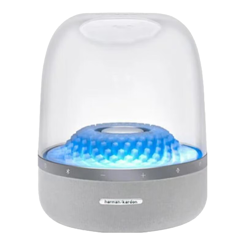哈曼卡頓（Harman/Kardon）琉璃4代 360度環(huán)繞立體聲 菱形氛圍燈效 下沉式低音炮 桌面藍牙音箱 Aura Studio4鉑金版
