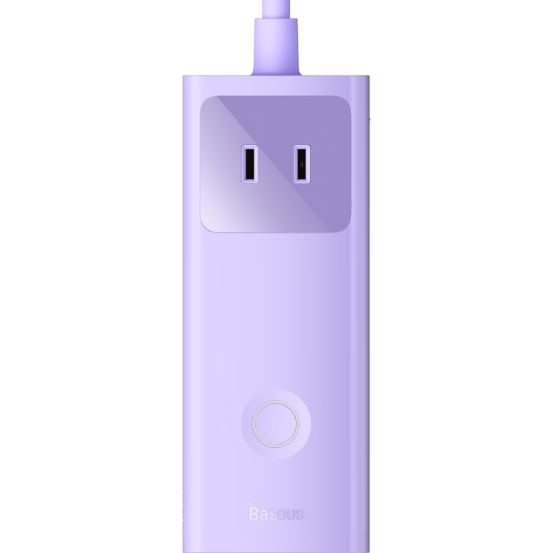 倍思 插线板 65W苹果快充插座接线板排插笔记本桌面氮化镓 Type-c口+USB口+3插孔（2A2C）紫色
