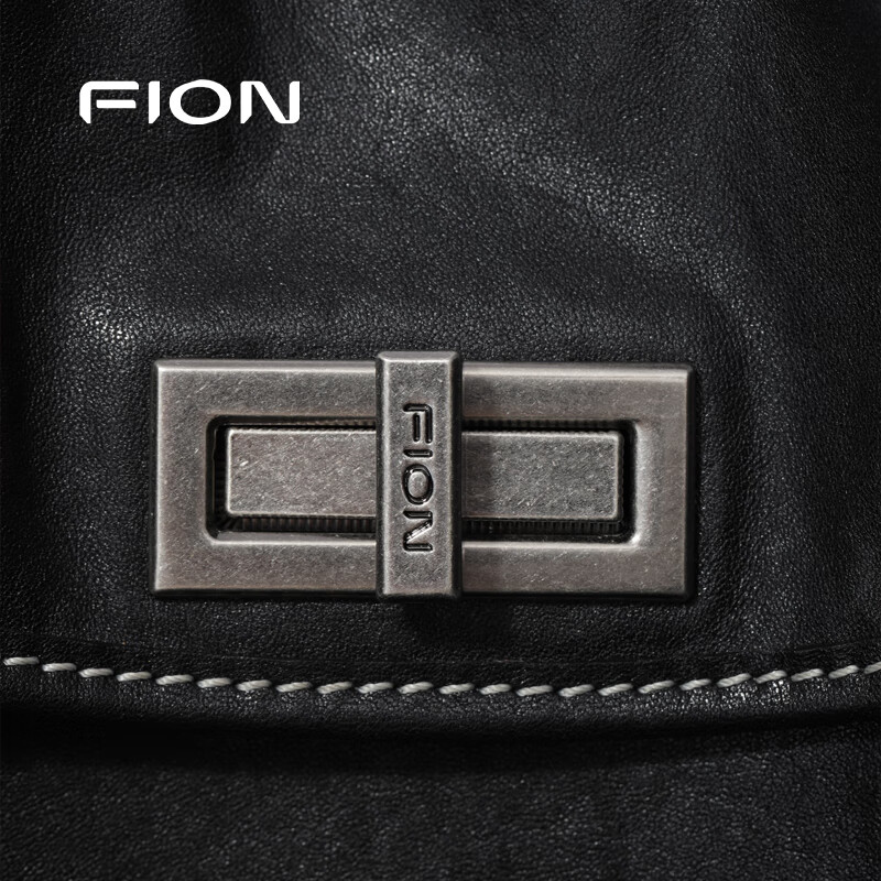 菲安妮（FION）包包女2025新款时尚百搭植糅软皮托特包斜挎包生日礼物 经典黑-中款