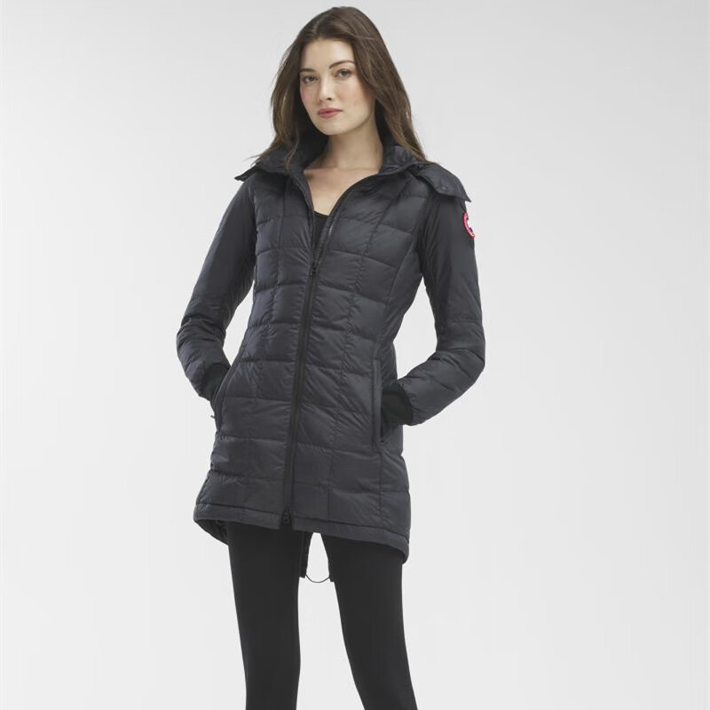 加拿大鵝（Canada Goose）女外套Ellison 25冬新款超輕薄防風(fēng)鵝絨透氣保暖女士中長(cháng)款羽絨服 黑色Black XXS