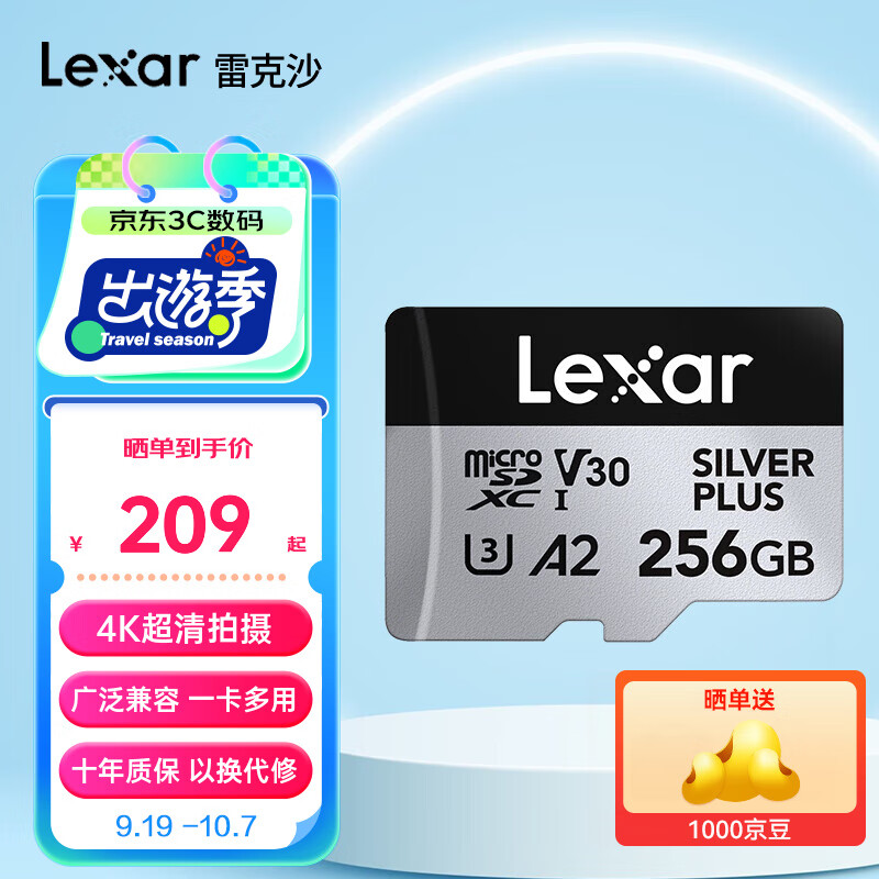 雷克沙（Lexar）tf卡 4K运动相机无人机内存卡gopro手机存储卡MicroSD卡 【店长推荐】256G 1066x升级款读205M TF卡