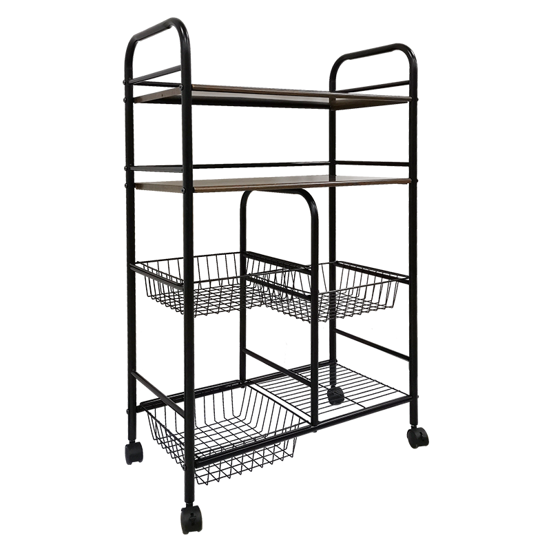 好太太厨房置物架落地式多层可移动微波炉烤箱家用储物蔬菜收纳筐 D-2062 多层置物架