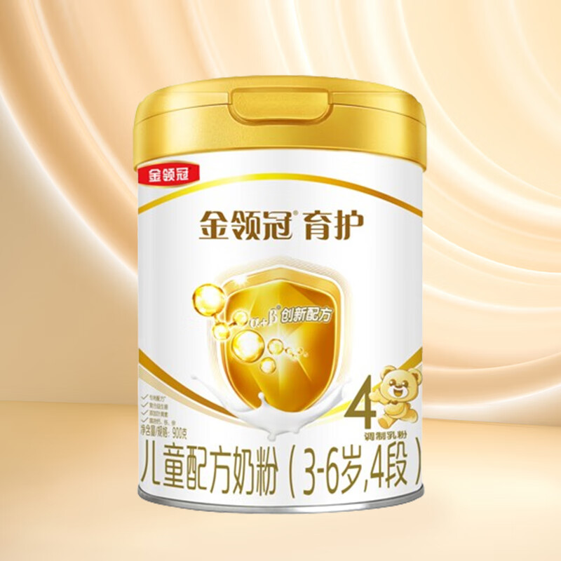 伊利金领冠育护4段900g罐装奶粉 儿童配方3-6岁 4段 900克 增强免疫力 金领冠育护4段900克
