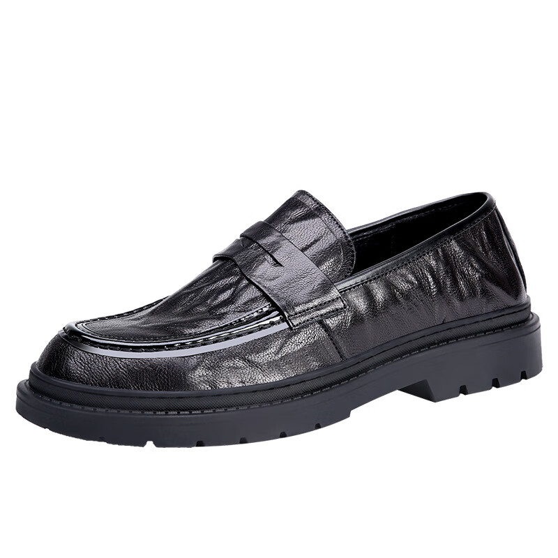 mms)高定皮鞋男2024新款男鞋子透气百搭潮流懒人一脚蹬休闲鞋男士单鞋