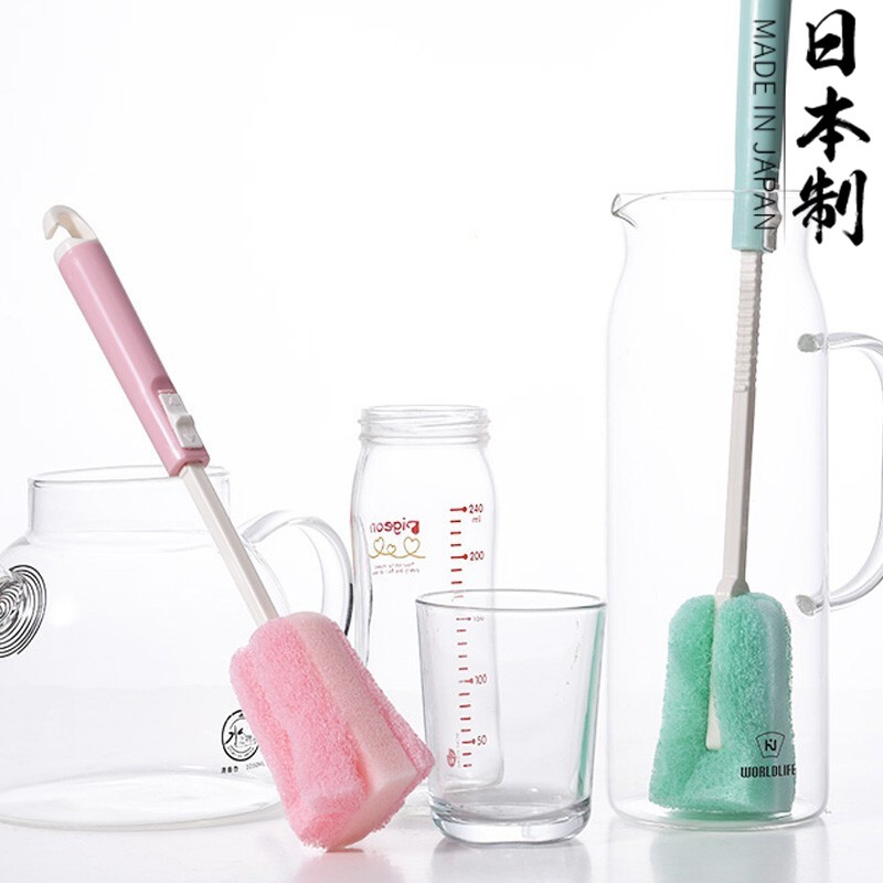 家の物语（KATEI STORY） 日本进口洗杯刷长柄水瓶刷可伸缩奶瓶刷杯刷水壶清洁刷颜色随机