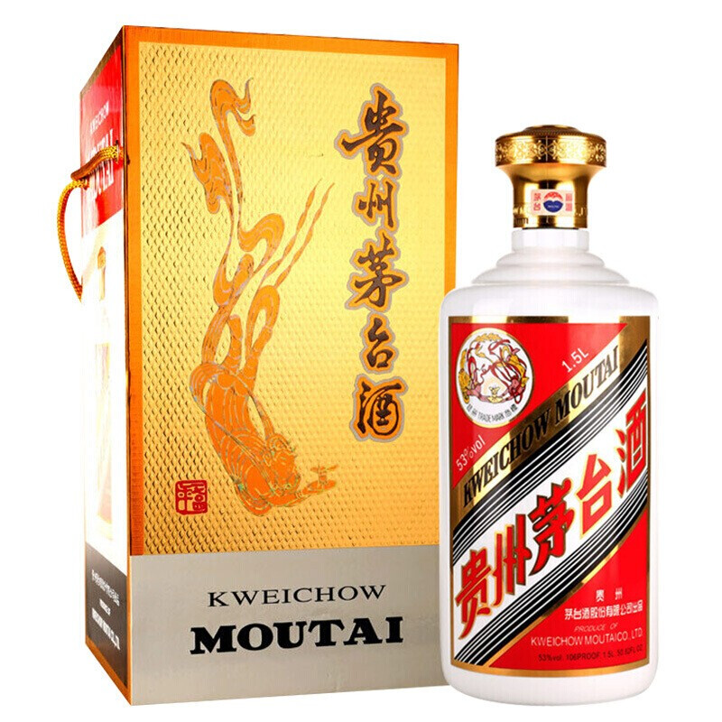 贵州茅台酒 53度茅台飞天 酱香型白酒 53度 1500ml 1瓶 (单瓶)3斤