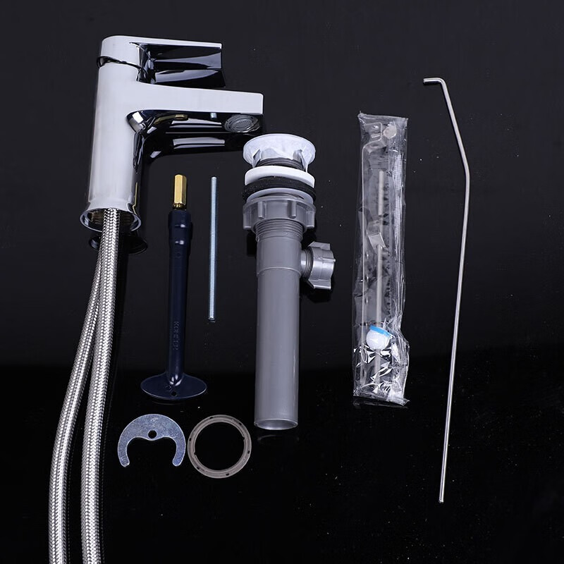 科勒龙头 冷热水卫生间浴室柜洗脸盆台盆面盆龙头74013T单孔提拉落水 — 74013T单孔龙头