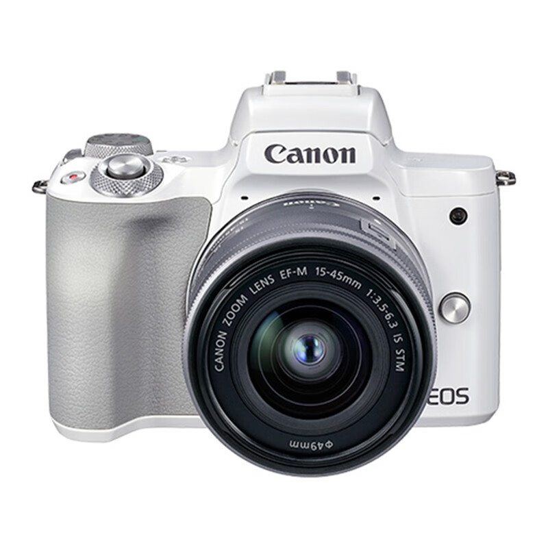 佳能（Canon）EOS M50 Mark II M50二代 微单数码相机 白色15-45标准变焦镜头套装（约2410万像素/眼部追焦）