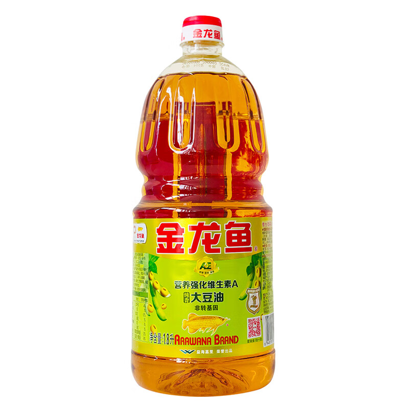 金龙鱼维生素A纯香营养大豆油1.8L/桶 非转基因 东北三级豆油 食用油 1.8L*1桶