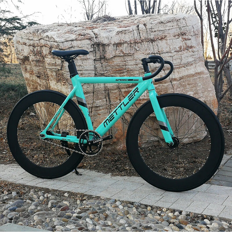 folymettler/梅勒 肌肉弯刀死飞自行车 三五刀整车倒刹倒骑男 铝合金