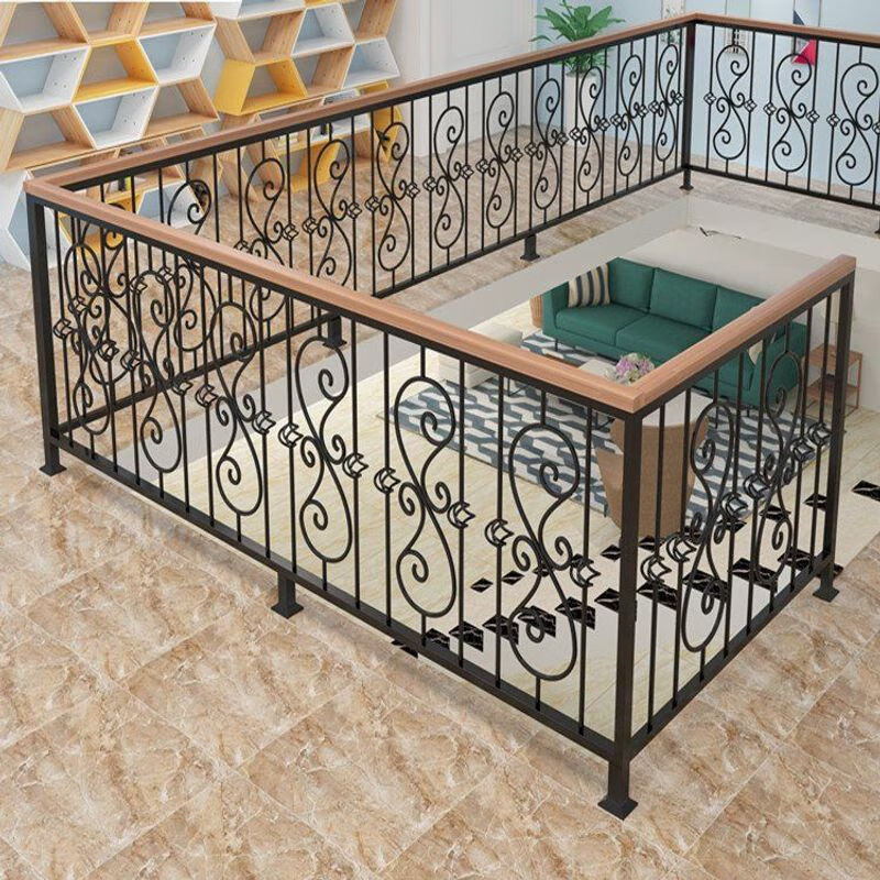 仁聚益简欧铁艺楼梯扶手阳台护栏阁楼护栏装饰走廊栏杆扶手户外围栏