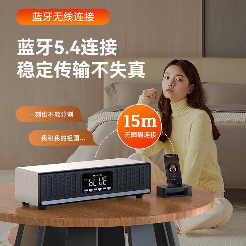 山水(SANSUI) 家用蓝牙音箱双喇叭大音量家庭影院卡拉OK麦克风无线话筒K歌套装小音响重低音炮 N10白【全频喇叭+声卡音效】