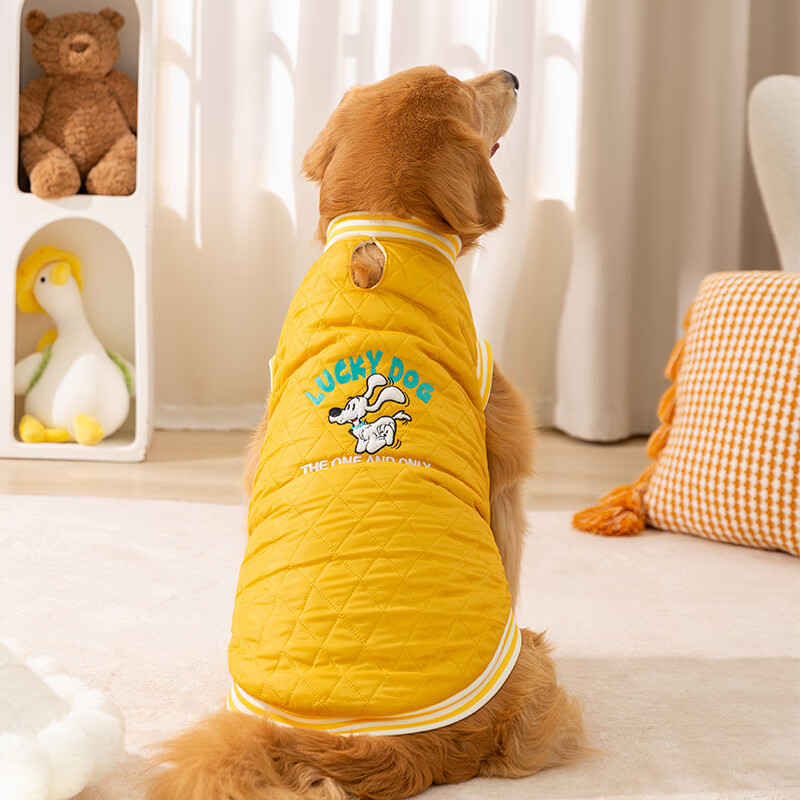 嬉皮狗（hipidog）秋冬季大狗狗保暖中大型犬金毛加厚两脚棉衣边牧萨摩耶宠物衣服 洛克黄 8XL 体重70-80斤