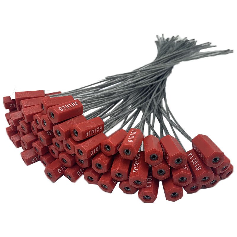 初诗40cm抽紧式钢丝铅封一次性货运油罐车封条集装箱物流封签施封锁扣